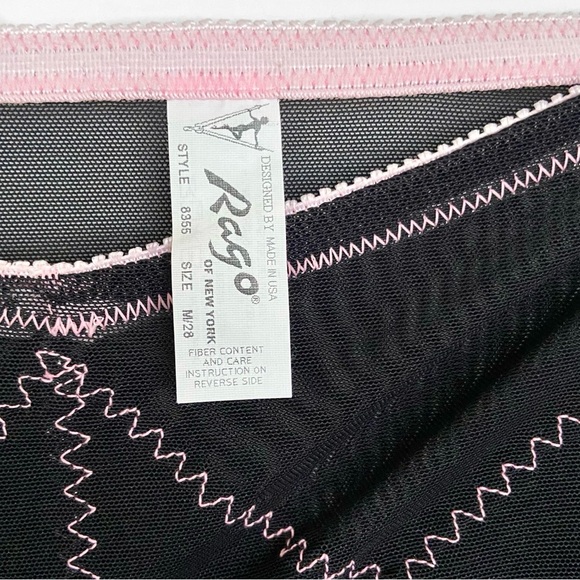 RAGO Vintage Deep Suspender Garter Belt with Pink Bows - Picture 5 of 5